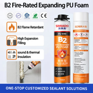 B2 Fire Resistant Intumescent PU Expanding Foam