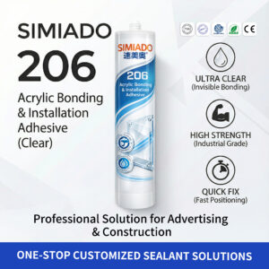 206 Clear Acrylic Adhesive Strong Glue for Metal Aluminum