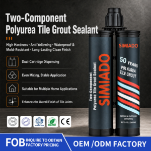SIMIADO two-component polyurea tile grout sealant in black and red 400 ml cartridge