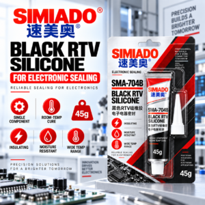 SIMIADO SMA-704B black RTV silicone 45 g tube in blister pack with separate nozzle