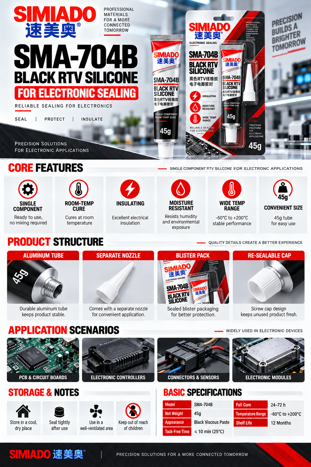 SIMIADO SMA-704B 45 g product features, structure and specifications